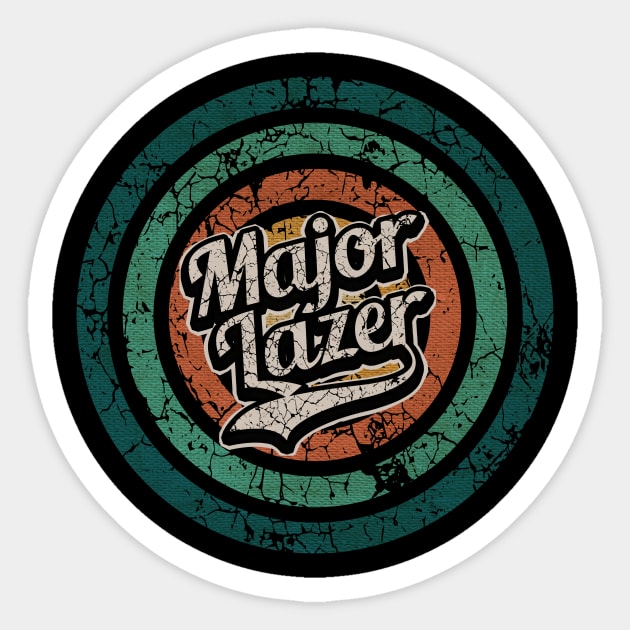 Major Lazer // Retro Circle Crack Vintage Sticker by People Mask